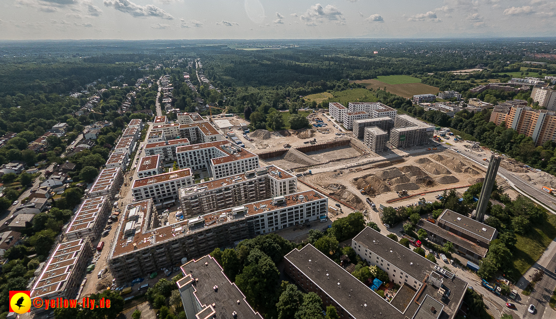 07.06.2023 - Aktuelle Luftbilder aus dem Alexisquartier und Pandion Verde in Neuperlach in München